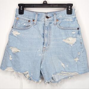 Madewell The Momjean Short in Flintwood Wash Denim Jean Shorts